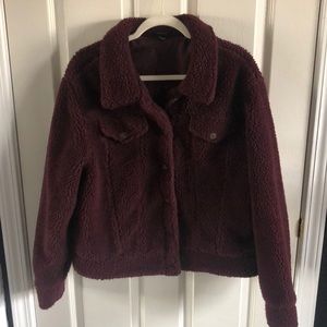 Burgundy Teddy Jacket